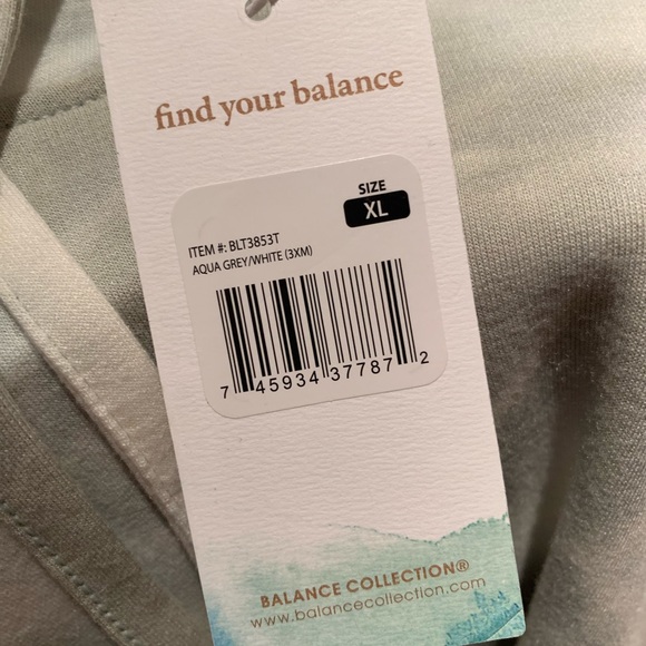 Balance collection waist top color aqua/grey/off white size XL NWT - Picture 4 of 6